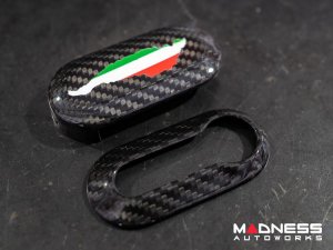 FIAT 500 Key Fob Cover - Carbon Fiber - Italian Flag